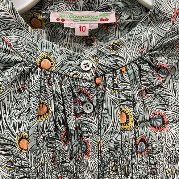 LNWOT Bonpoint Feather and Flower Long Sleeve Blouse - Size 10 - Picture 2 of 6